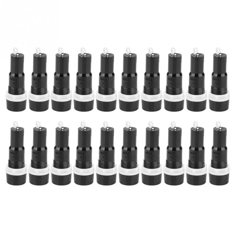 20 Pcs Sicherungshalter MF-527 5x20mm Sicherungsgehäuse Schwarz