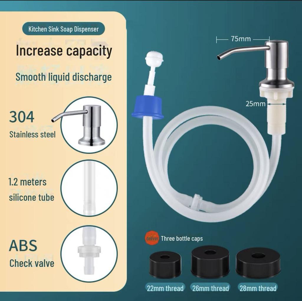 Stainless Steel Kitchen Sink Soap Dispenser with Extension Tube