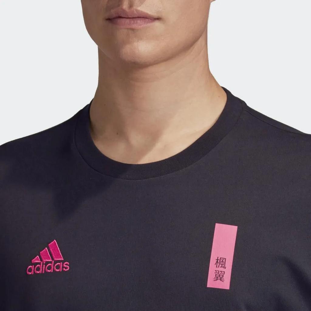 Adidas Captsuba Comfortable Soft Versatile Short Sleeve T-Shirt Unisex Tops Black Pink GK3441