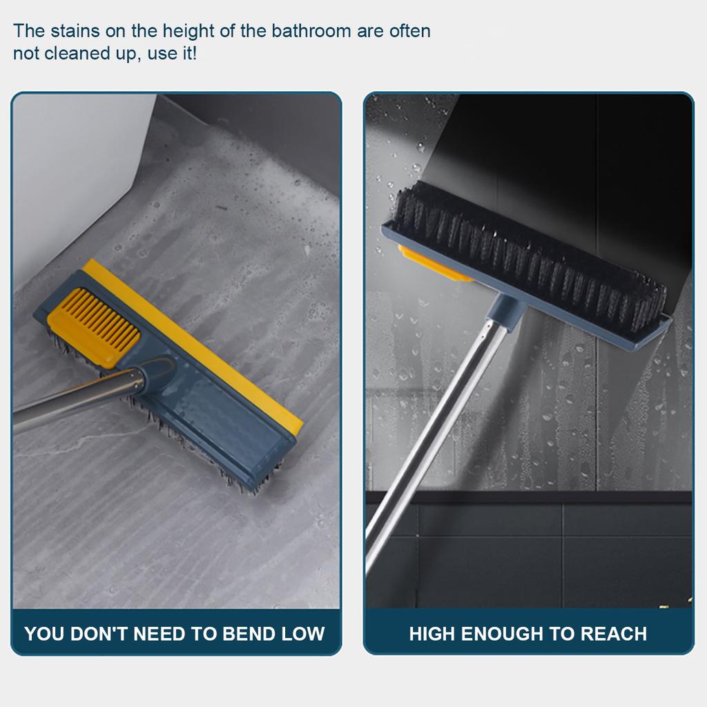 Floor Cleaning Brush Bathroom Windows Wall Tile Wiper Brush Long Handle 2 In 1 Scrubber Brush Floor Srubber Shower Cleaning Tool