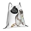 Watercolor Raccoon Coffee Lover Teen College Student Backpack Pattern Design Bags Watercolor Animals Coffee Lover Coffee Art