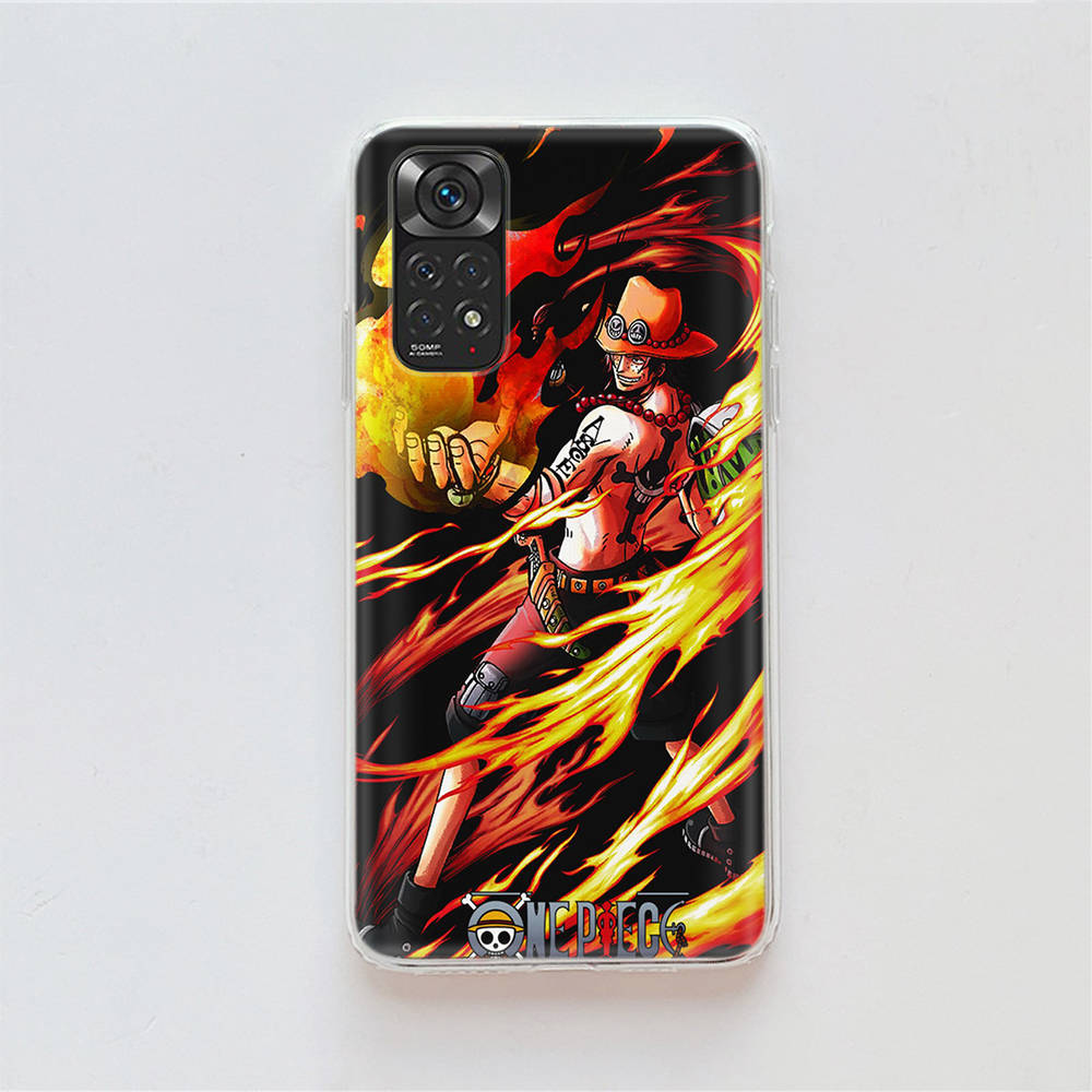 DT35 One Piece Ace Hülle für Samsung A04 A14 A23 A34 A54 M23 M33 M52 M53 Realme 10 9 C30S C35 C55 VIVO Y02S Y21 Y33S Y51 X80 Pro Klare Hülle