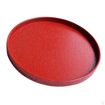 1 pièce Plateau Rond Bois Bois Bar Pub Serveur Service Boissons Rouge