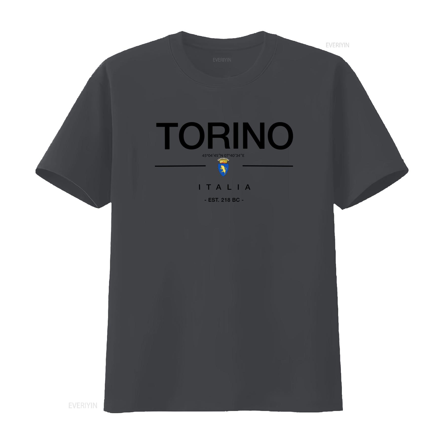 

Torino Italy T Shirt for Turin Trip Fans Family Est 218 BC Design vintage Washed Unisex Slightly Stretched fashion 4XL