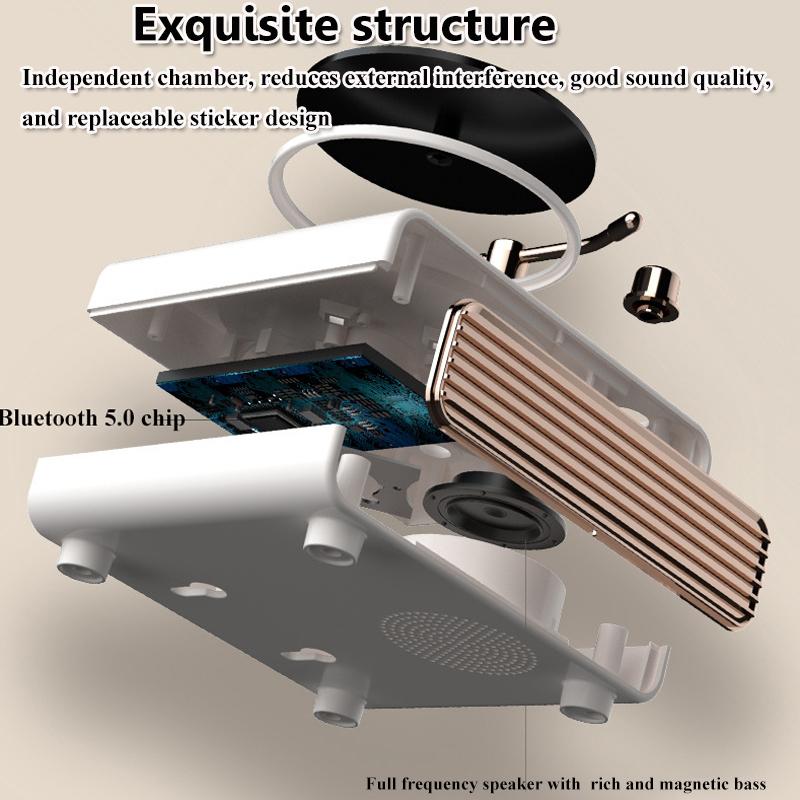 Portable Retro Bluetooth Speaker Wall Mounted Heavy Bass Soundbar Colorful Ambient Light Wireless MP3 Music Player Home Decor