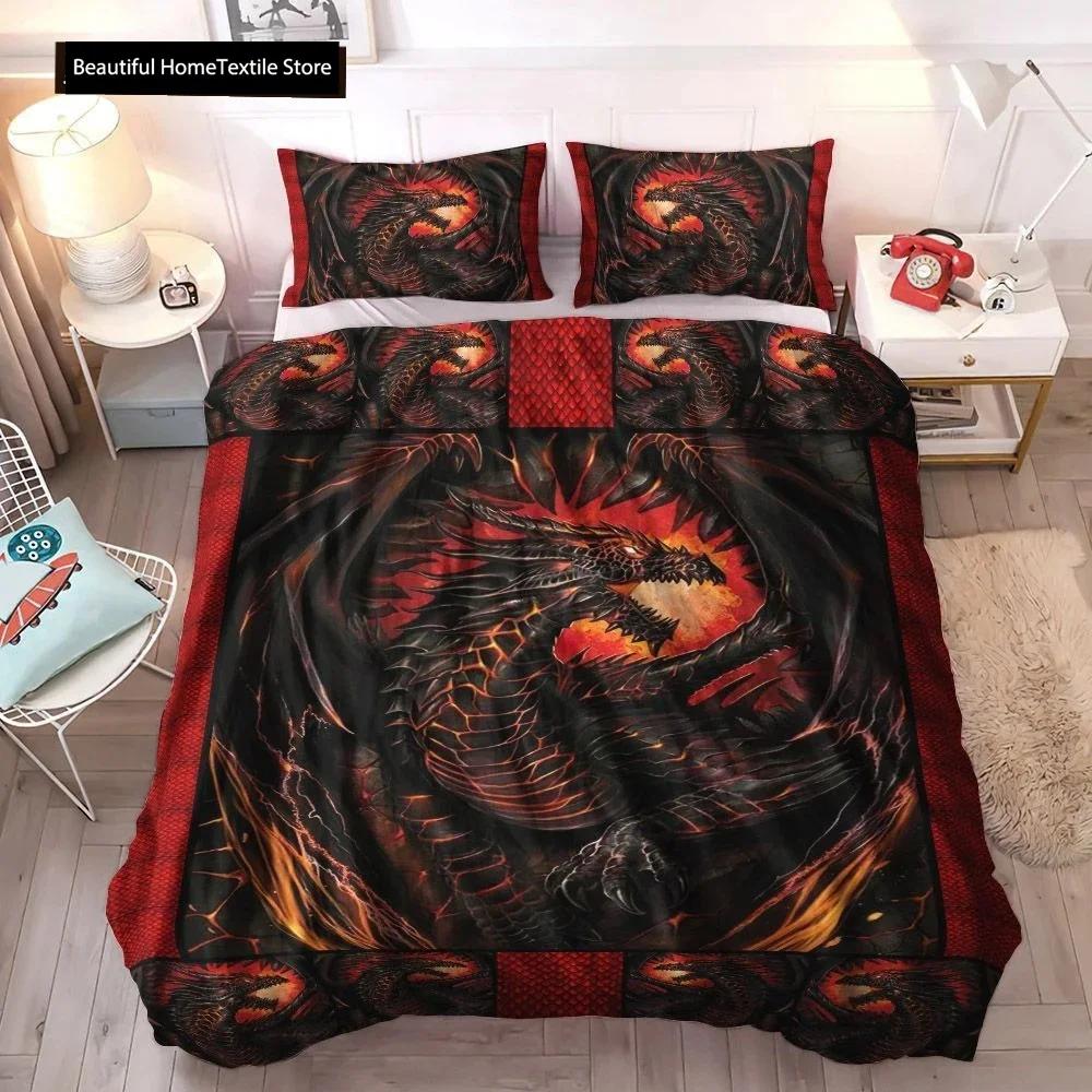 Dragon And Phoenix Comfortable Duvet Quilt Cover Pillowcase Bedding Set Children Bedroom Decoration Home Textile