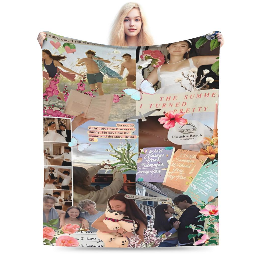 TSITP Plush Blanket Students The Summer I Turned Pretty Flannel Throw Blanket For Living Room Warm Soft Quality Bedspread