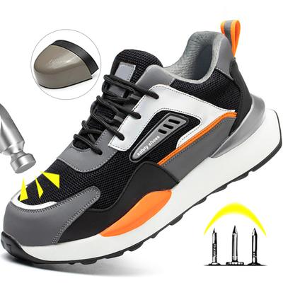Work Safety Shoes For Men Lightweight Protective Work Sneakers Lightweight Men Shoes Breathable Shoes Anti-Puncture Work Shoes