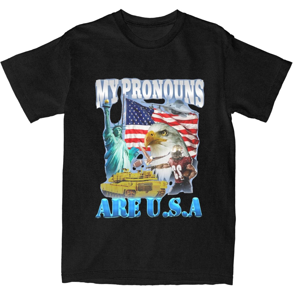 My Pronouns Are USA Funny Meme for Men Women T Shirt United States American Apparel Leisure Tee T-Shirts 100% Cotton Unisex Tops 4XL