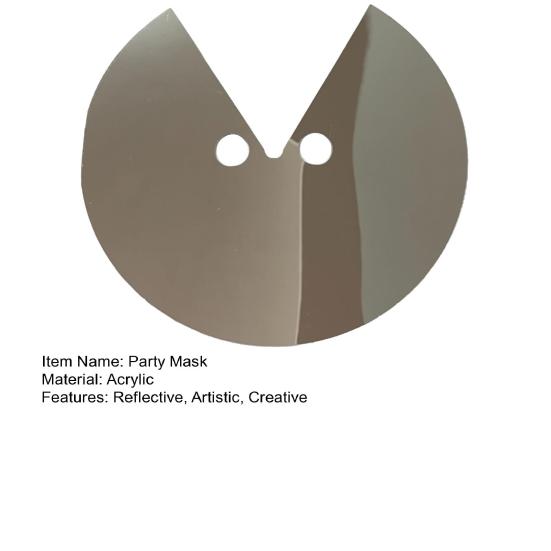 Party-Spiegelmaske mit hochreflektierendem Acryl Surrealistische Kunst Gesichts-Requisite für Fotografie Cosplay Halloween Einzigartiges Kostümzubehör