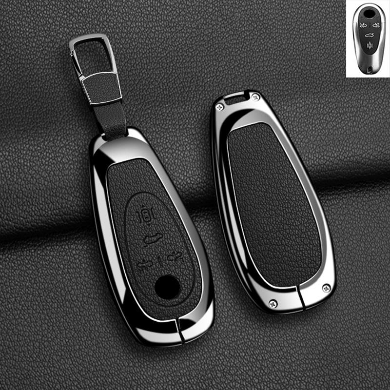 Metal Leather Car Key Case Cover Protector Shell For Morris Garages Mg Cyberster Smart Remote Keyless Accessories