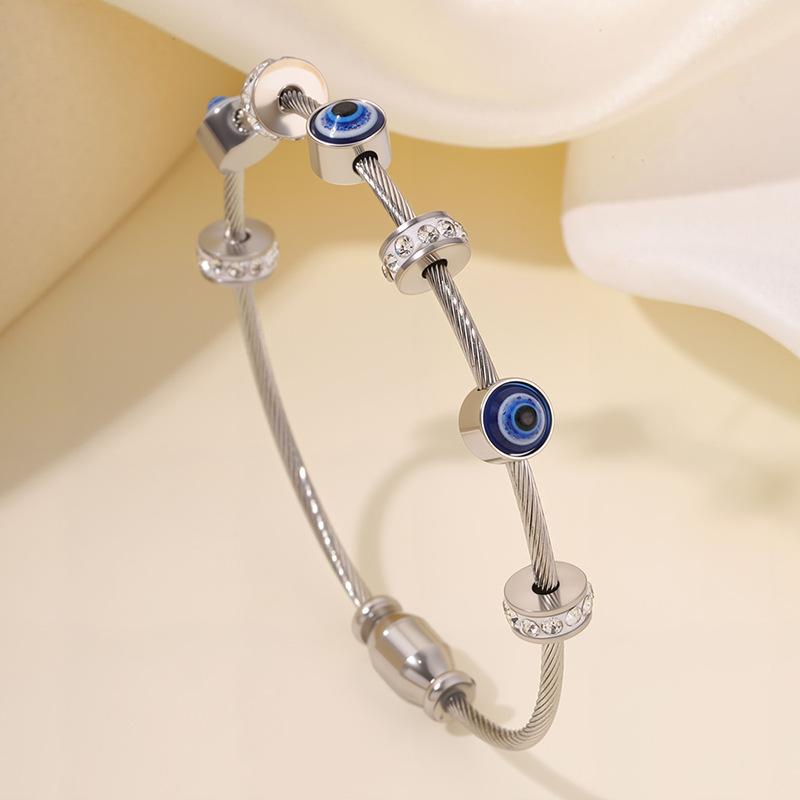 Women's European and American Fashionable Eye Sliding Wire Open Bracelet