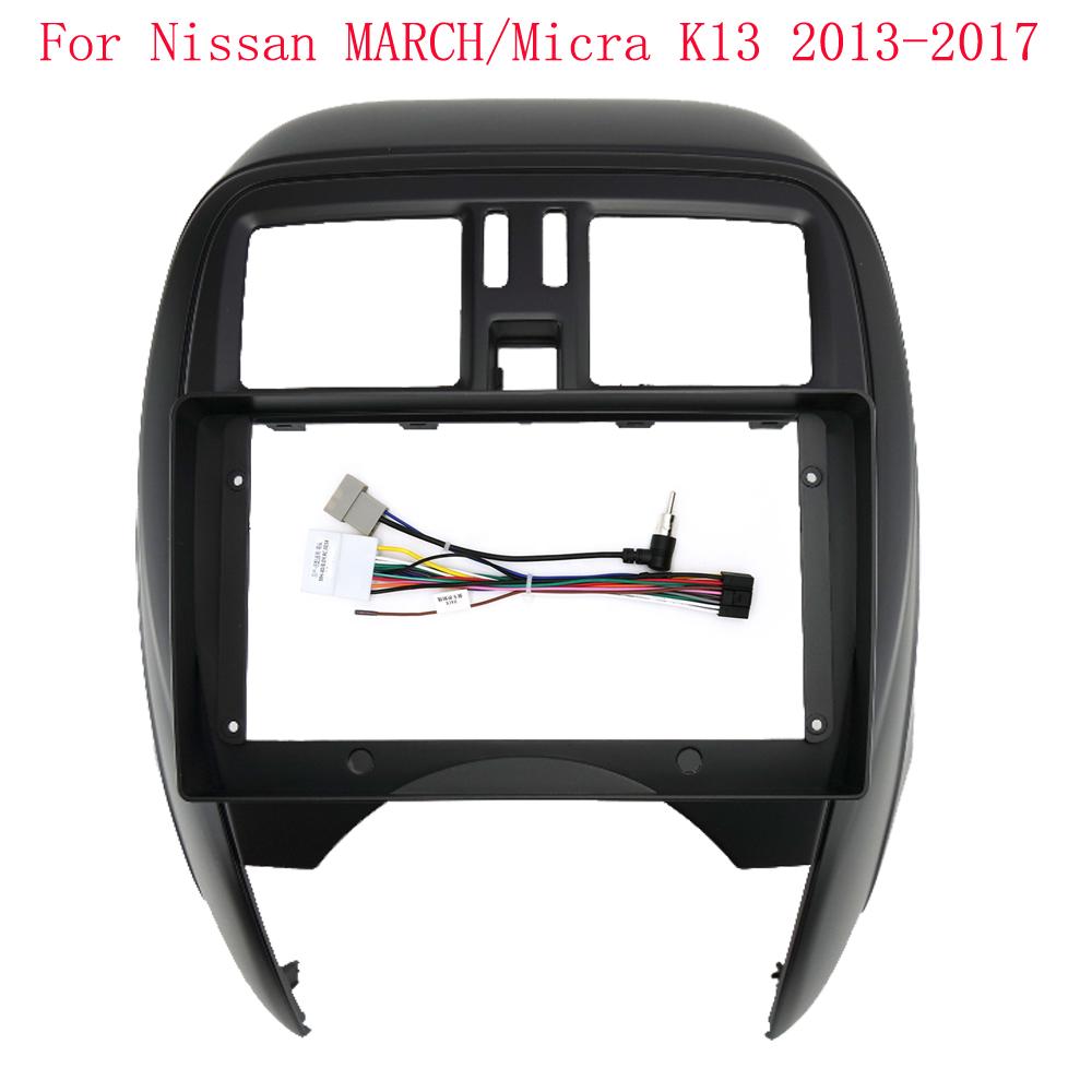 9 Inch For Nissan MARCH/Micra K13 2013-2017 Car Radio Android MP5 Player Casing Panel Frame 2 Din Head Unit Fascia Stereo Dash