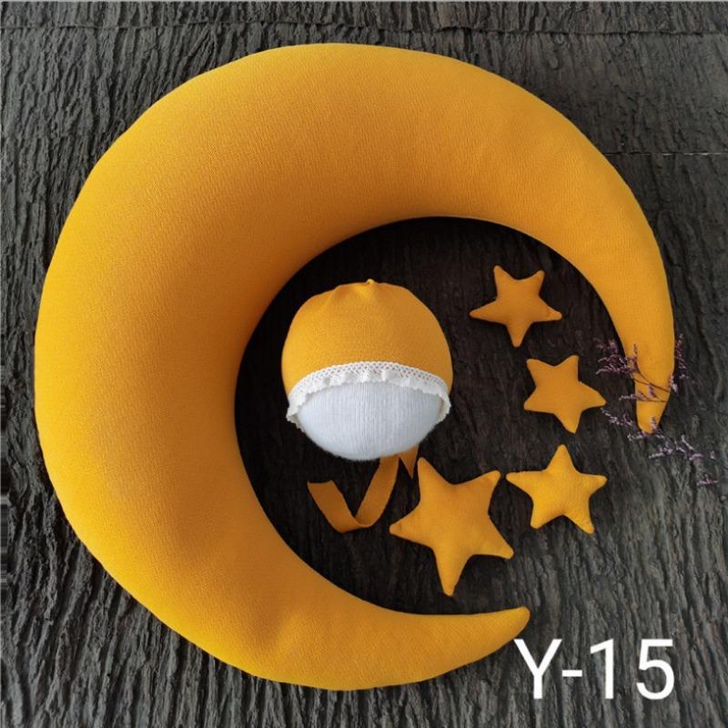 Newborn Photography Props Full Moon Hundred Day Baby Head Cushion Star Moon Pillow Infant Studio Photography Shooting Decoration