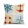 Watercolor Maritime-themed Logo Digital Printing Short Plush Pillow Covers for Car Sofa Office Cushion Cover Home Goods