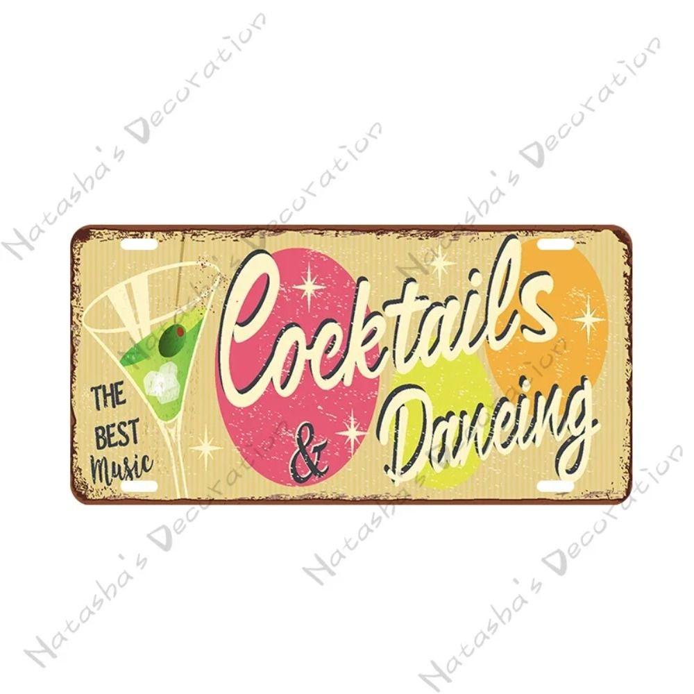 Garage Bar Metal Wall Sign, Auto Interior Decor Plaque 15x30cm