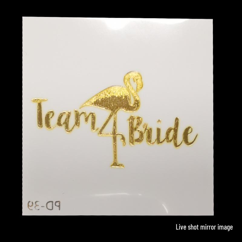 Team Bride Bachelorette Party Gold Foil Tattoo Stickers for Face or Body