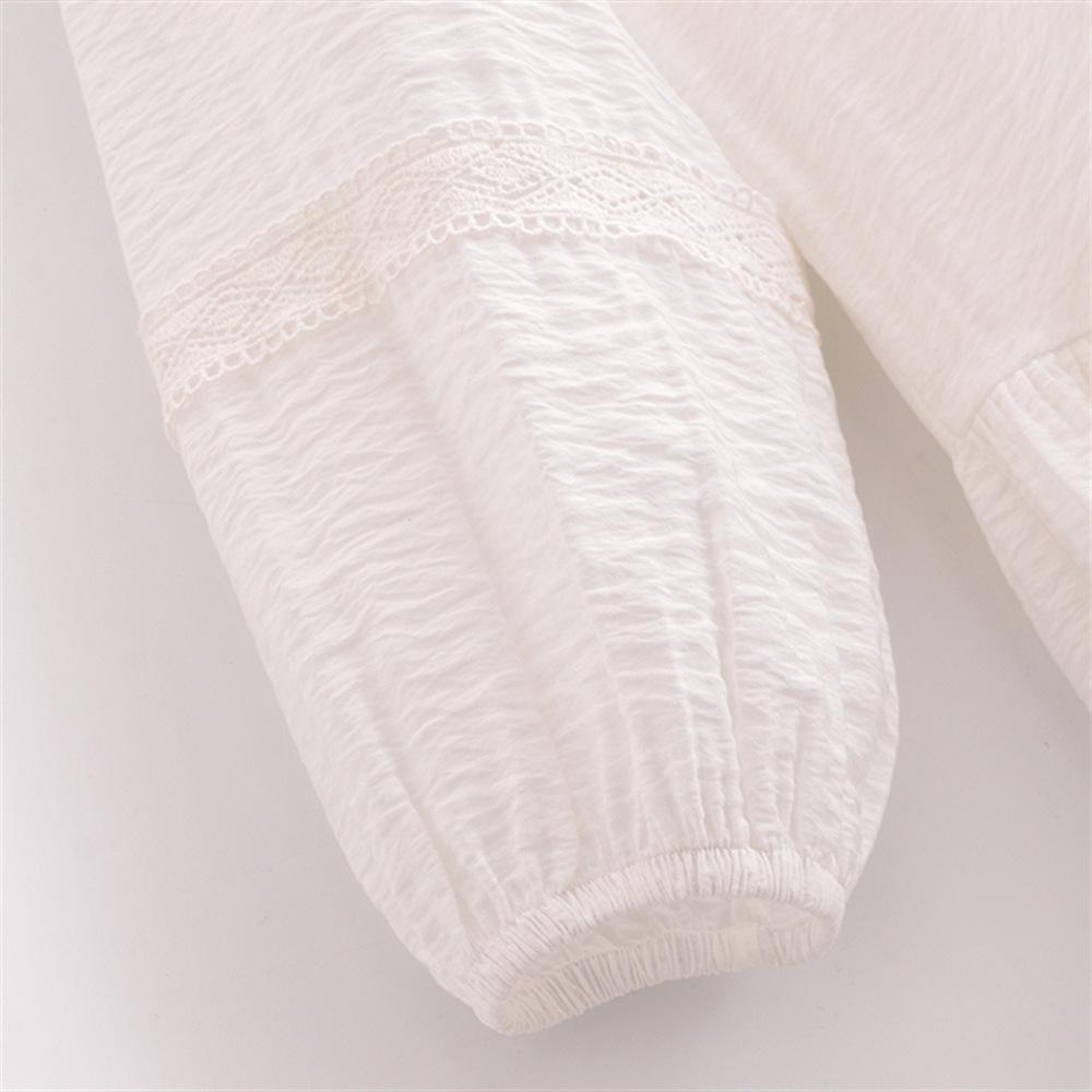 2025 Spring/Summer Women's Loose Lace Crew Neck Long Sleeve Dress