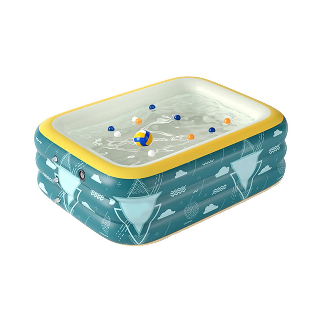 Inflatable Pool Rectangular Shaped Cute Patterns Foldable Thickened PVC Swimming Pool for Kids