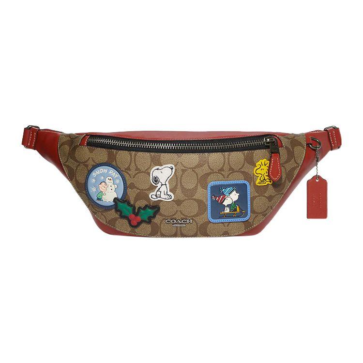 

Coach X Peanuts Snoopy Collaboration Warren 33 Classic Monogram Print Cartoon Patch Coated Canvas And Calfskin Shoulder Crossbody Bag CE541-QBE7V Basic Set (Bag+Dust Bag)