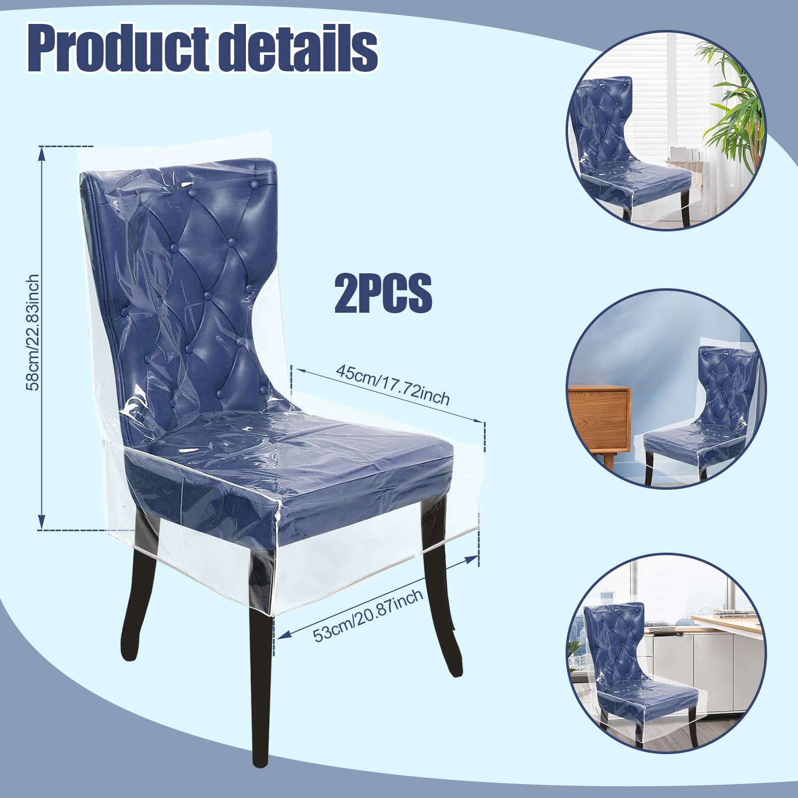

2/6Pcs Transparent Plastic Chair Cover Waterproof Dustproof Dining Room Chair Cover Thicken Scratch Resistant Seat Protector