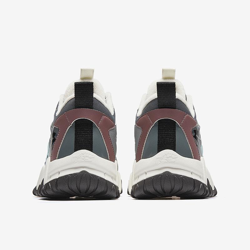 Anta Childrens Summit Fleece Comfortable Lightweight Shock Absorbing Warm Mid-Top Casual Shoes Kids Casual Shoes Mica-Gray A12446917-1