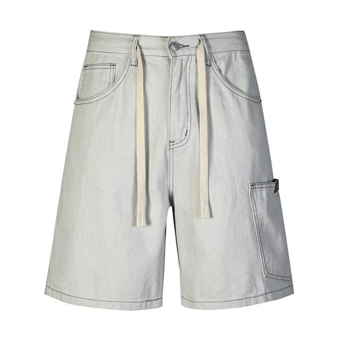 

Новые летние простые джинсы прямого кроя с несколькими карманами и эффектом слюноотделения 33