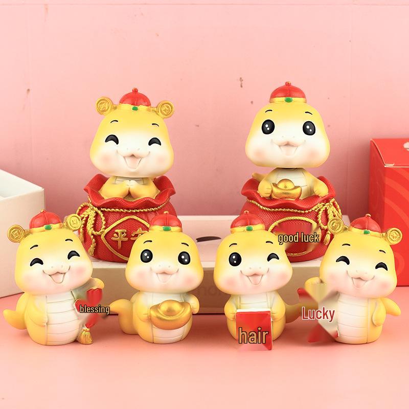 Adorable Bobblehead Resin Figures for Car or Desk Decoration - Perfect New Year Gift