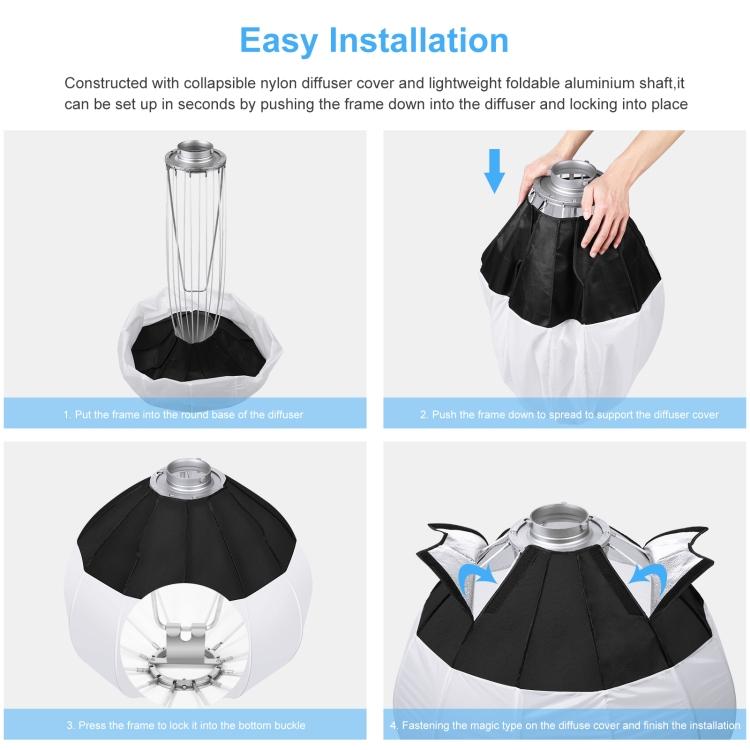 PULUZ 65cm Foldable Lantern Softbox SpeedLite Flash Light Foldable Diffuser