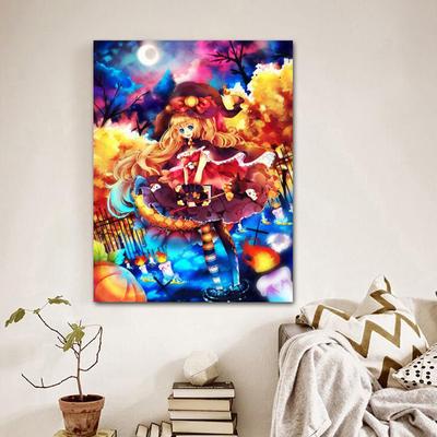 Diy Diamond Painting Halloween Anime Girl Pattern Mosaic Mural Embroidery Cross Stitch Home Decor