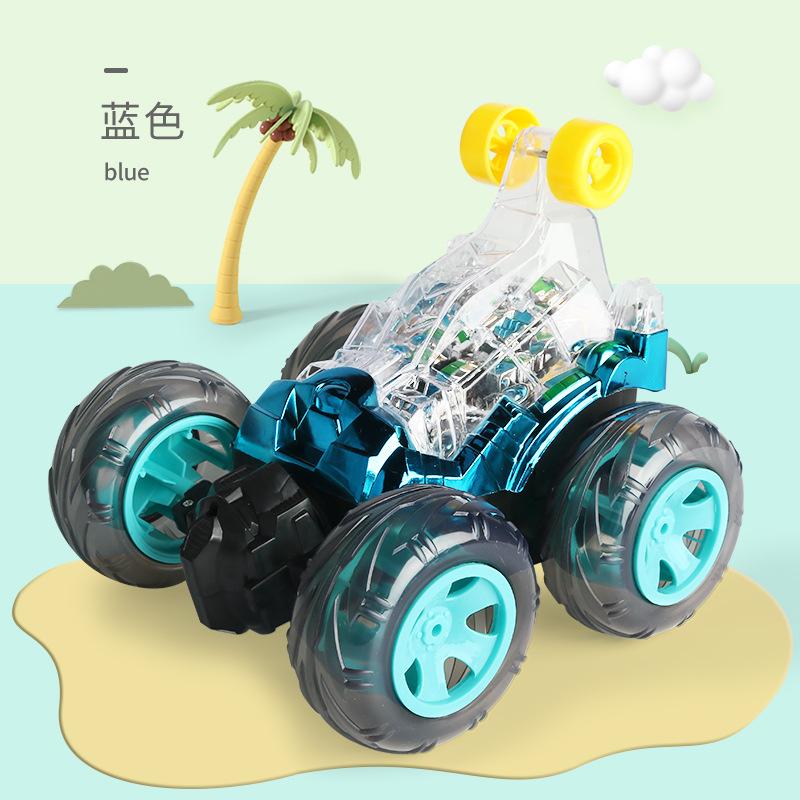 Four-Way Charging Remote Control Stunt Dump Car, Children'S Electric 360-Degree Rotating Toy Car With Music Luminous