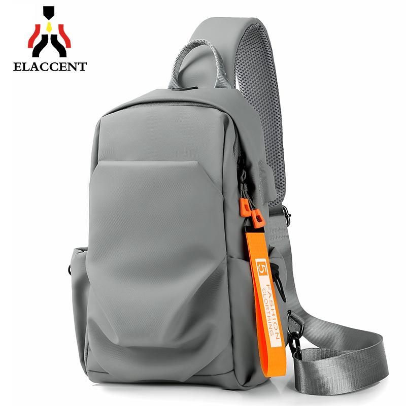 Men's Trendy Single Shoulder Crossbody Sling Backpack - Lightweight Solid Color Casual Bag