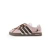 Adidas VL COURT 2.0 Ruin Rose Suede Balance Lightweight Low top Skateboard Shoes Women's Black Pink Urban Chic Style JS3003(Team1276)