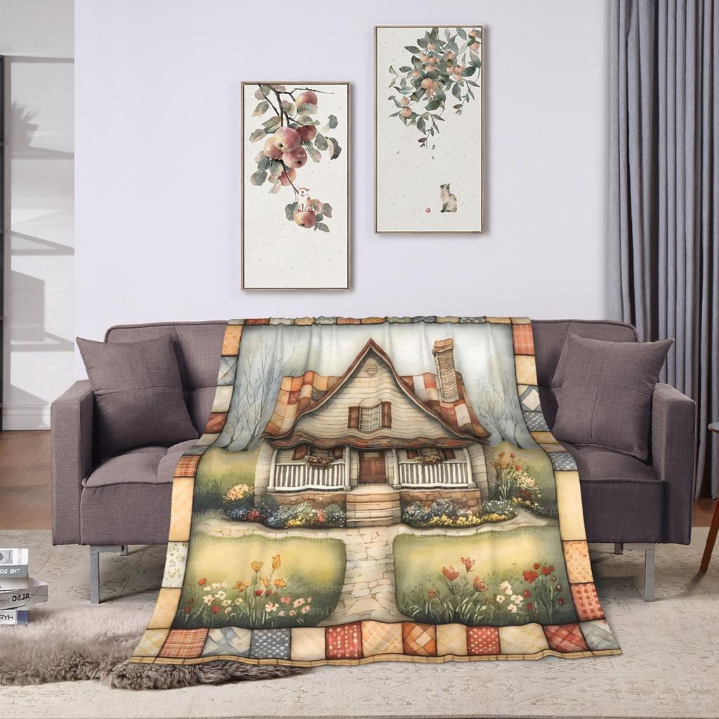 Warm BlanketChild Picnic Cottage Quilted House Bedding Throws Flannel Bedspread For Couch Chair Fashion Sofa Bed Cover