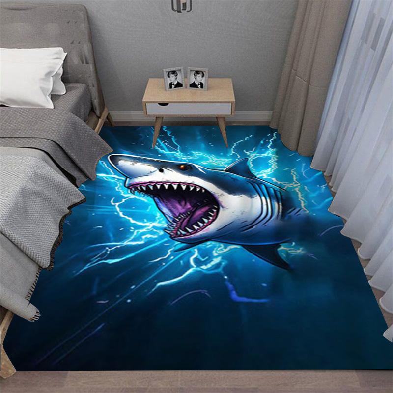 Terrifying Great White Shark White Shark White Death Carpet Floor Mat Adds a Great Focal Point To Any Space