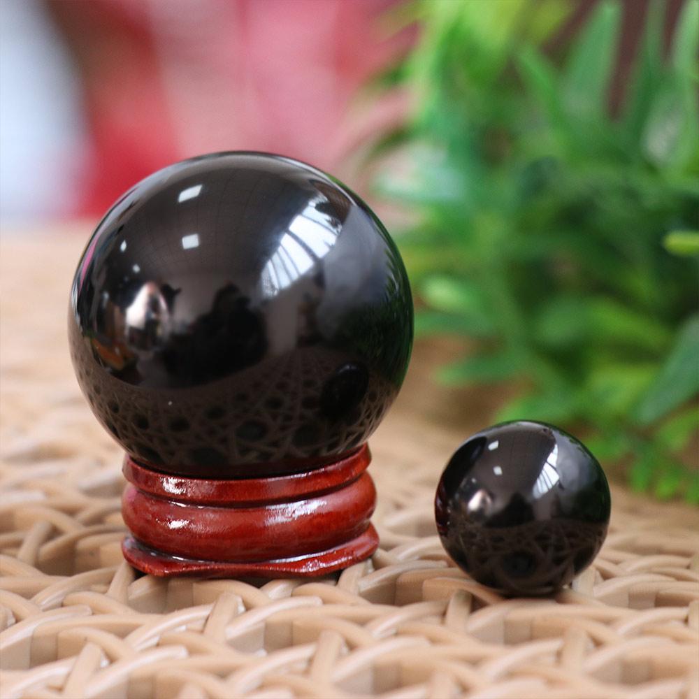 20/30/40/50mm Crystal Ball Round Crystal Ornament Home Decor Black Obsidian Sphere  Office