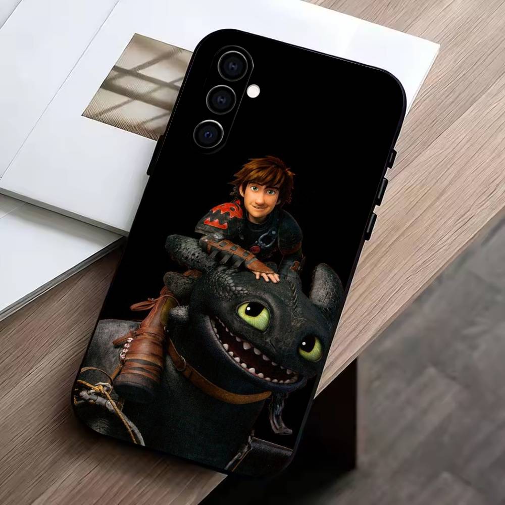 H-Hiccup and Toothless  Phone Case For Samsung Galaxy A73,A72,A71,A70,A53,A52,A51,Soft Silicone Black Cover