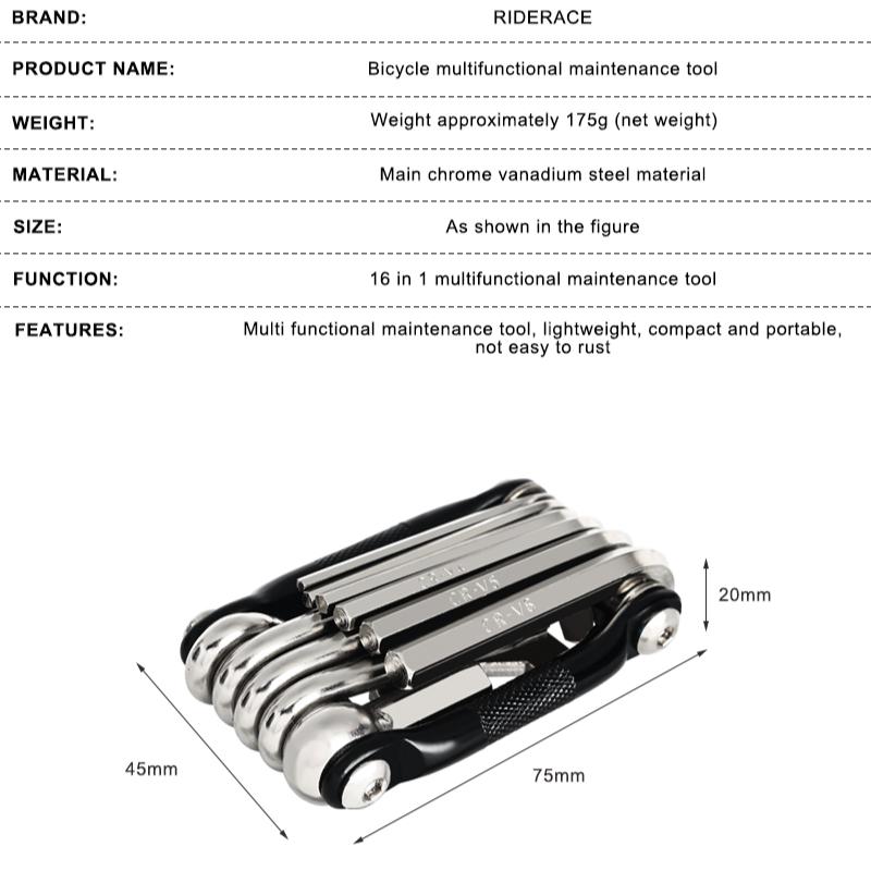 Bicycle Repair Tools Multifunction Chain Splitter Cutter Foldable Hex Spoke Wrench Mountain Road Bike Screwdriver Repair Tool
