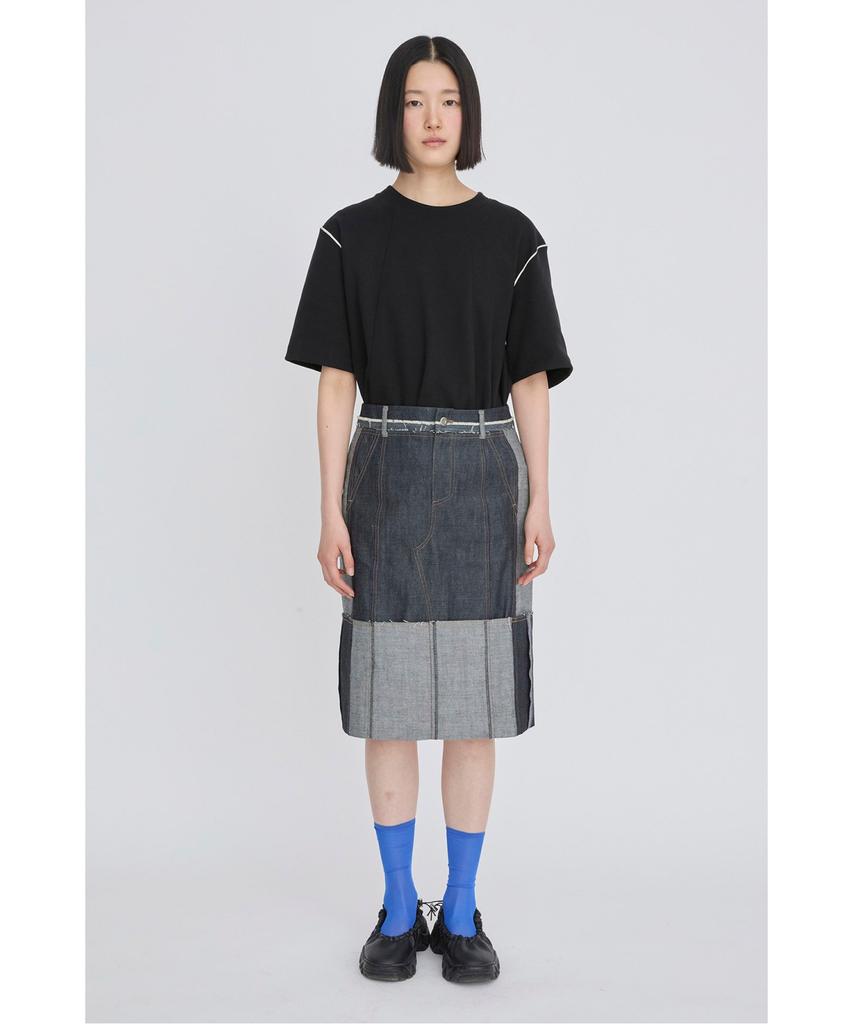 Recorde Folded Denim Skirt Rqkas26553Bux