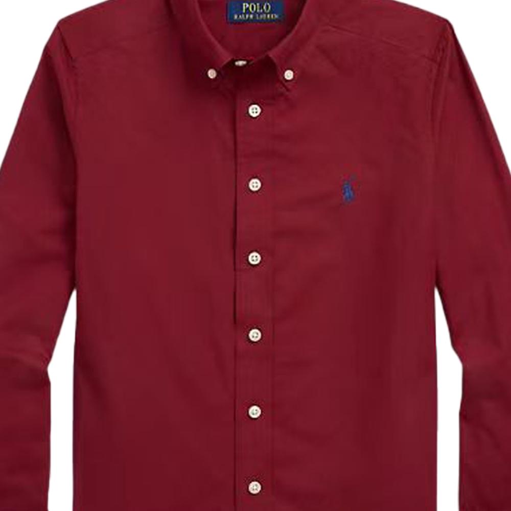 Polo Ralph Lauren Hemd FS24 Einfarbig Logo Stickerei Langarm Kinder Oberteile Dunkelrot 323952199-004