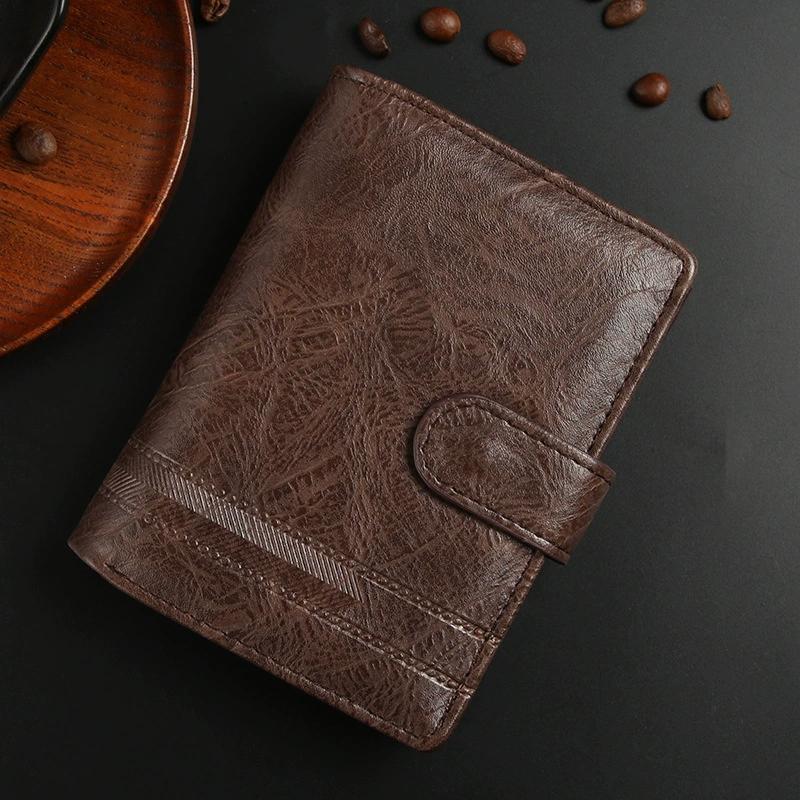 Portofele de piele de calitate pentru bărbați, cu 3 pliuri, cu clips pentru bani, pentru bărbați, business casual, scurt, triplu, cu blocare RFID, suport pentru carduri, etui de călătorie pentru pașaport, portmoneu