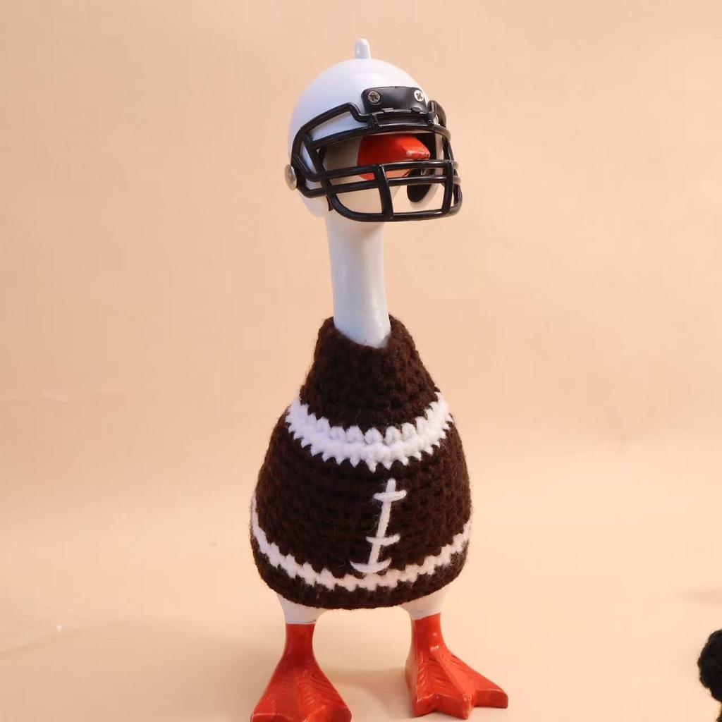 Valentine's Pearl Desktop Goose Set with Mini Knitted Hat & Adjustable Wings Clothing