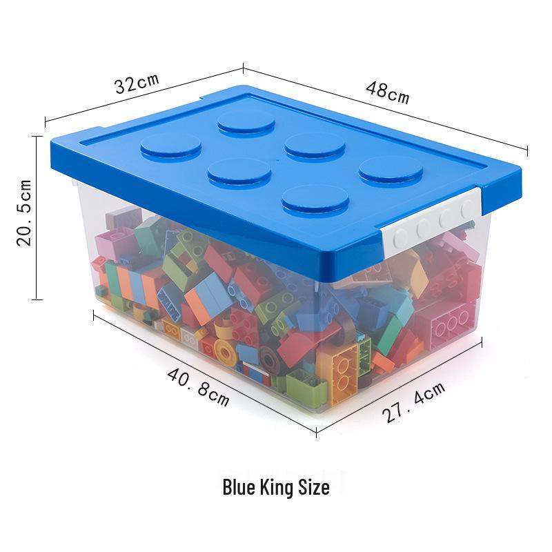 

Extra Large Magnetic LEGO Storage Box for Kids - Dustproof Plastic Bin for Toy Organization 48x32x20.5 CM