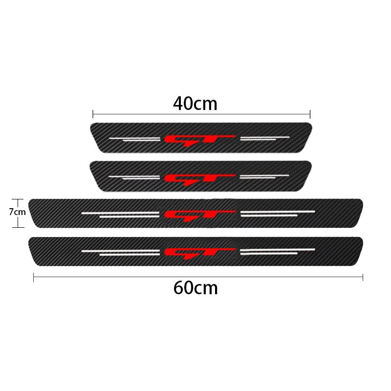 Carbon Fiber Car Door Sill Threshold Anti Scratch Protective Stickers Decals For Kia GT Line Sportage Ceed Picanto K3 K5 Stonic