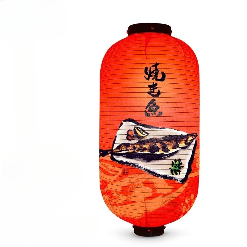 Korean style Restaurant Lanterns Outdoor Waterproof Fabric Hand-written Japanese Food Illustrations Izakaya Advertising Decorate