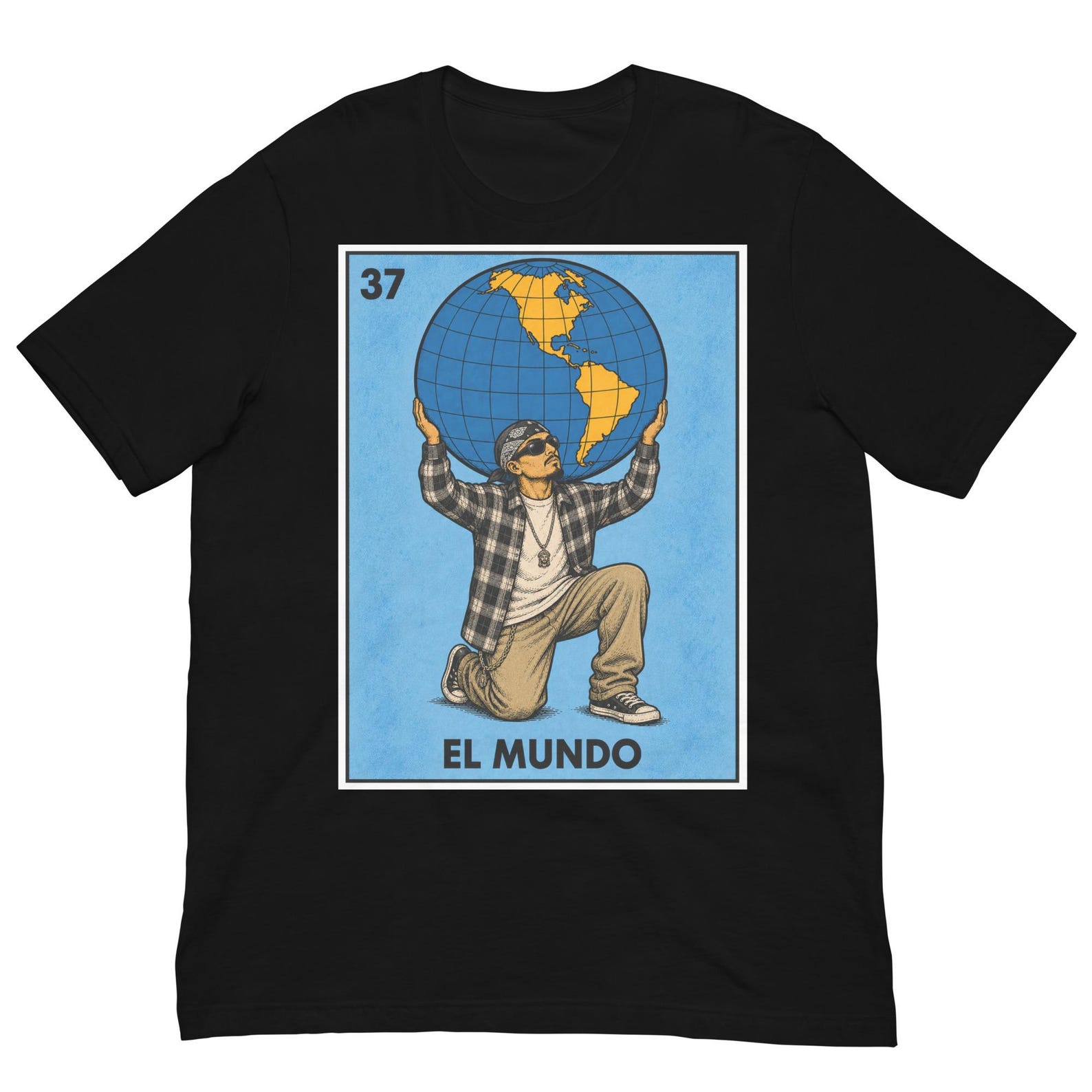 El Mundo Homie Shirt, Chicano Graphic Tee, Lowrider Style T-Shirt, Latino Streetwear Shirt, Mexican Loteria Tee, Unisex Graphic Shirt 2XL