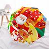 1pc Christmas Santa Claus Reindeer Gift Box Presents Outdoor Umbrella, Automatic Open Close Folding Design, Perfect Holiday Gift for Fans, Travelers,