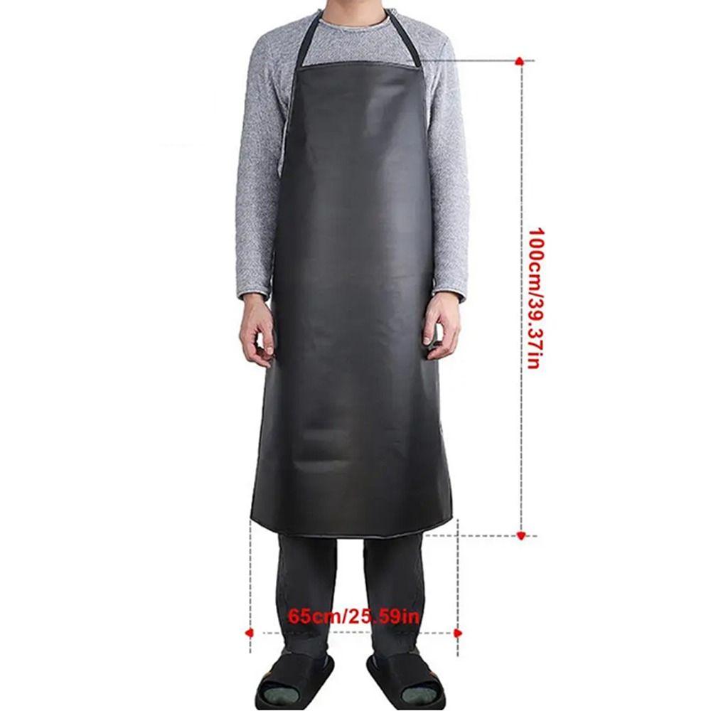 Black Cooking Chef Apron PVC Work Apron Soft Aquatic Butchery Food Apron