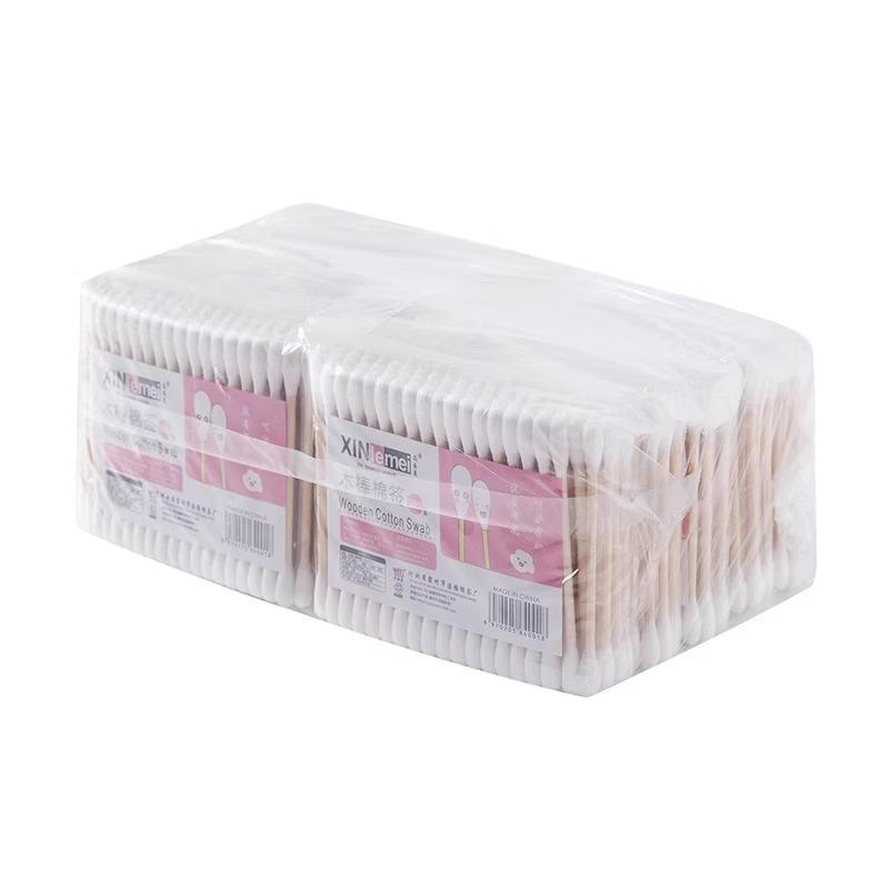 Doppelköpfige Bambus-Wattestäbchen - 100 Einweg-Make-up-Entferner & Reinigungs-Ohrstäbchen