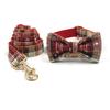 Engraved Christmas Bowknot Dog Collar & Leash Set